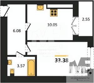 1-к квартира, вторичка, 33м2, 8/9 этаж