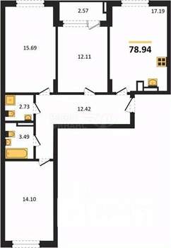 3-к квартира, вторичка, 81м2, 6/9 этаж