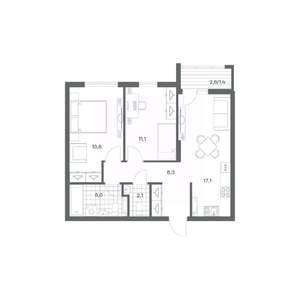 2-к квартира, вторичка, 59м2, 4/18 этаж