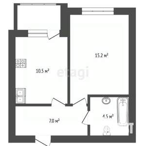 1-к квартира, вторичка, 41м2, 8/10 этаж