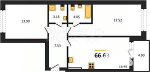 3-к квартира, вторичка, 84м2, 6/9 этаж