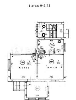 2-к квартира, вторичка, 43м2, 1/2 этаж