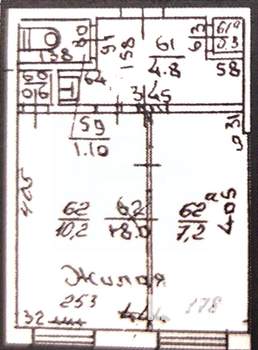 2-к квартира, вторичка, 24м2, 3/5 этаж