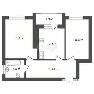 2-к квартира, вторичка, 48м2, 1/10 этаж