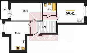 2-к квартира, вторичка, 56м2, 4/9 этаж