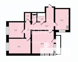 3-к квартира, вторичка, 70м2, 4/10 этаж