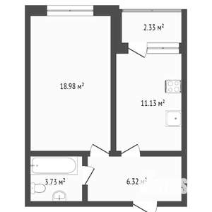 1-к квартира, вторичка, 41м2, 4/9 этаж