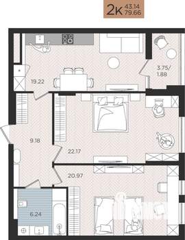 2-к квартира, строящийся дом, 80м2, 5/10 этаж
