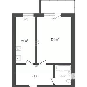 2-к квартира, вторичка, 36м2, 4/5 этаж