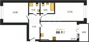 3-к квартира, вторичка, 84м2, 3/9 этаж