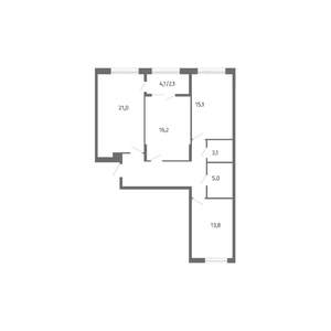 3-к квартира, строящийся дом, 92м2, 2/13 этаж