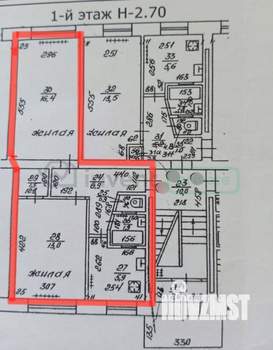 2-к квартира, вторичка, 47м2, 1/5 этаж