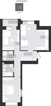 2-к квартира, вторичка, 60м2, 7/9 этаж