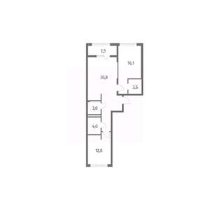 2-к квартира, строящийся дом, 72м2, 3/8 этаж