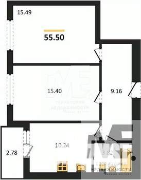 2-к квартира, вторичка, 56м2, 4/9 этаж