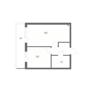 1-к квартира, вторичка, 40м2, 1/8 этаж