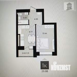1-к квартира, вторичка, 30м2, 2/9 этаж