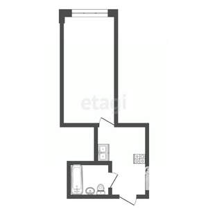 1-к квартира, вторичка, 28м2, 3/3 этаж