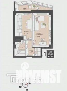 1-к квартира, вторичка, 48м2, 24/25 этаж