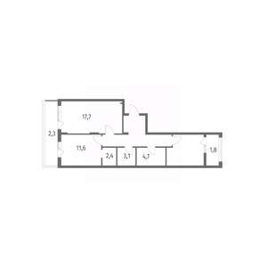 2-к квартира, строящийся дом, 65м2, 7/8 этаж