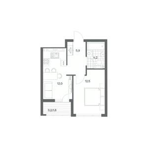 1-к квартира, вторичка, 36м2, 10/18 этаж