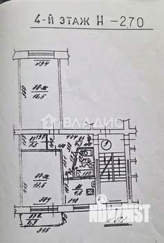 2-к квартира, вторичка, 47м2, 4/4 этаж