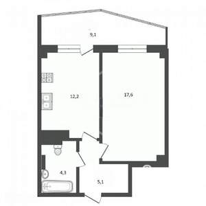 1-к квартира, вторичка, 48м2, 20/25 этаж