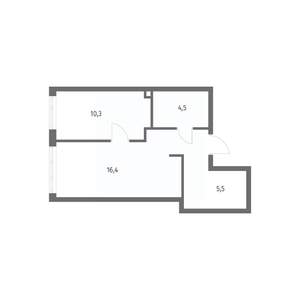 1-к квартира, строящийся дом, 40м2, 7/8 этаж