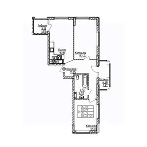 2-к квартира, вторичка, 64м2, 8/9 этаж