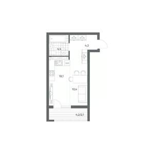 1-к квартира, вторичка, 31м2, 7/18 этаж