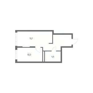 1-к квартира, строящийся дом, 38м2, 2/8 этаж