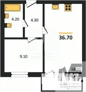 1-к квартира, вторичка, 37м2, 5/8 этаж