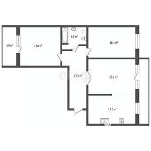 3-к квартира, вторичка, 98м2, 2/4 этаж