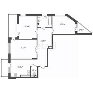 3-к квартира, вторичка, 82м2, 8/10 этаж