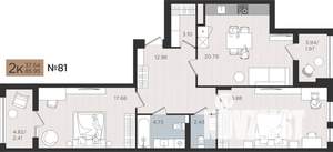 2-к квартира, вторичка, 86м2, 4/9 этаж