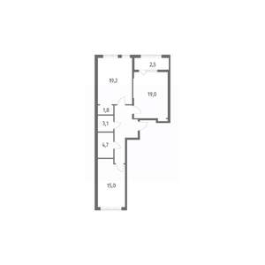 2-к квартира, вторичка, 77м2, 1/8 этаж