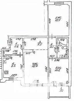 3-к квартира, вторичка, 65м2, 6/9 этаж