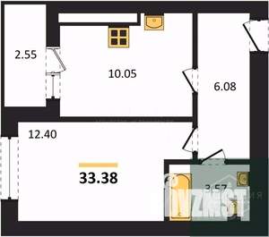 1-к квартира, вторичка, 33м2, 5/9 этаж