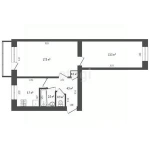 2-к квартира, вторичка, 44м2, 4/5 этаж