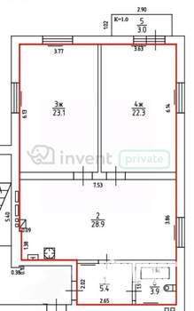 2-к квартира, вторичка, 84м2, 3/3 этаж