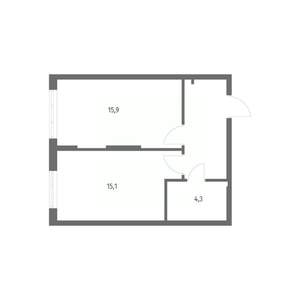 1-к квартира, вторичка, 43м2, 5/8 этаж