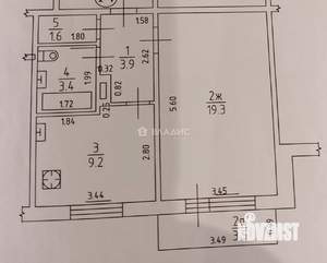 1-к квартира, вторичка, 37м2, 5/5 этаж