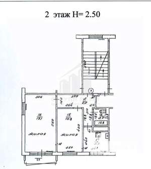 2-к квартира, вторичка, 42м2, 2/5 этаж