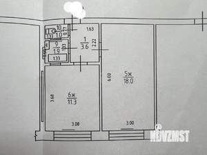 1-к квартира, вторичка, 36м2, 4/5 этаж