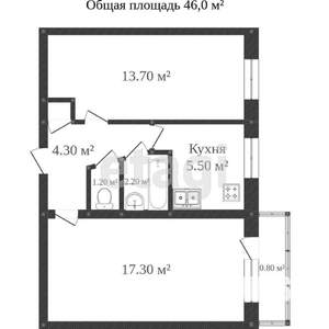 2-к квартира, вторичка, 45м2, 2/5 этаж