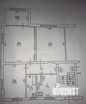 4-к квартира, вторичка, 46м2, 1/2 этаж