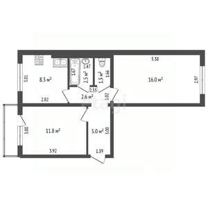 2-к квартира, вторичка, 48м2, 4/5 этаж