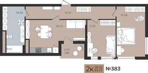 2-к квартира, вторичка, 69м2, 6/10 этаж