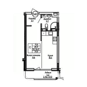 Студия квартира, вторичка, 31м2, 7/9 этаж
