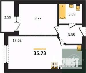 1-к квартира, вторичка, 36м2, 3/9 этаж